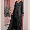 Latest Black Color Georgette Embroidered Sequence Work Straight Salwar Suit