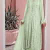 Latest Parrot Green Color Georgette Embroidered Sequence Work Straight Salwar Suit