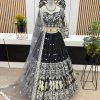 Luminous Black Color Faux Georgette Embroidery Work Lehenga Choli