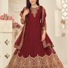 Marvelous Maroon Color Georgette Cording Stone Work Anarkali Suit