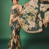 Mesmerizing Green Color Premium Georgette Digital Printed Saree
