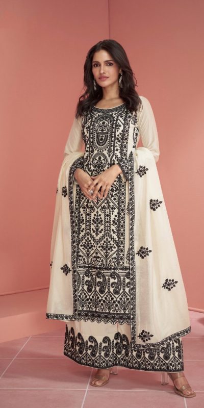 Miracle White Color heavy Sequence Embroidery work Salwar Suit
