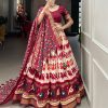 Exclusive Off White Color Tussar Silk Patola Printed Lehenga Choli