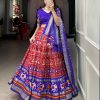 Exclusive Red Color Tussar Silk Patola Foil Printed Lehenga Choli