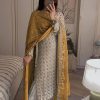 Pretty White Color Sequence Work Salwar Suit With Yellow Dupatta