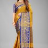 Resplendent Yellow Color Pure Mercerized Cotton Silk Saree