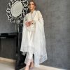 Special Look White Jam Cotton Embroidery Work Sharara Suit