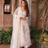 Superb White Color Georgette Embroidery Sequence Work Gown
