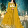 Wonderful Yellow Color Georgette with Foil Embroidery Stone Work Anarkali Suit