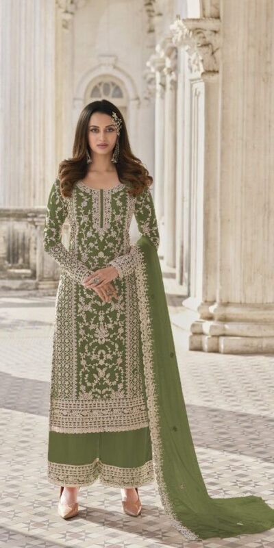 S 3304 Green Color Top : Butterfly Net Work : Embroidery Work Wedding, Festive, Events Embroidered Sharara @2299 | Salwar suit, Casual Suits, Creative suits, Designer Suits, Palazzo Suits, Party Wear Suits, Straight Suits