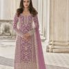 Adorable Light purple Color Butterfly Net And Embroidery Work Sharara