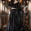 Angelic Look On Black Color Heavy Net Sequence Work Lehenga