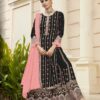 FC 9704 Black Pink Top : Georgette Work : Embroidery Work, Mirror Work Wedding, Festive, Events Black Georgette Embroidered Sharara @2099 | Salwar suit, Casual Suits, Creative suits, Designer Suits, Palazzo Suits, Party Wear Suits, Straight Suits