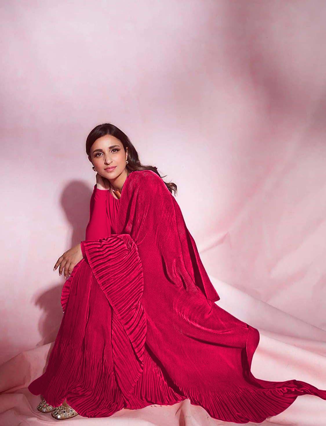 SN 706 Pink Saree : Japan Satin Silk Work : Fancy Pleating Work Casual, Party Wear, Wedding Parineeti Chopra In Pink Saree @1399/- | Sarees, Bollywood Sarees, Creative Sarees, Designer Sarees, Embroidered Sarees, Ethnic Saree, Modern Digital sarees, Party Wear Sarees