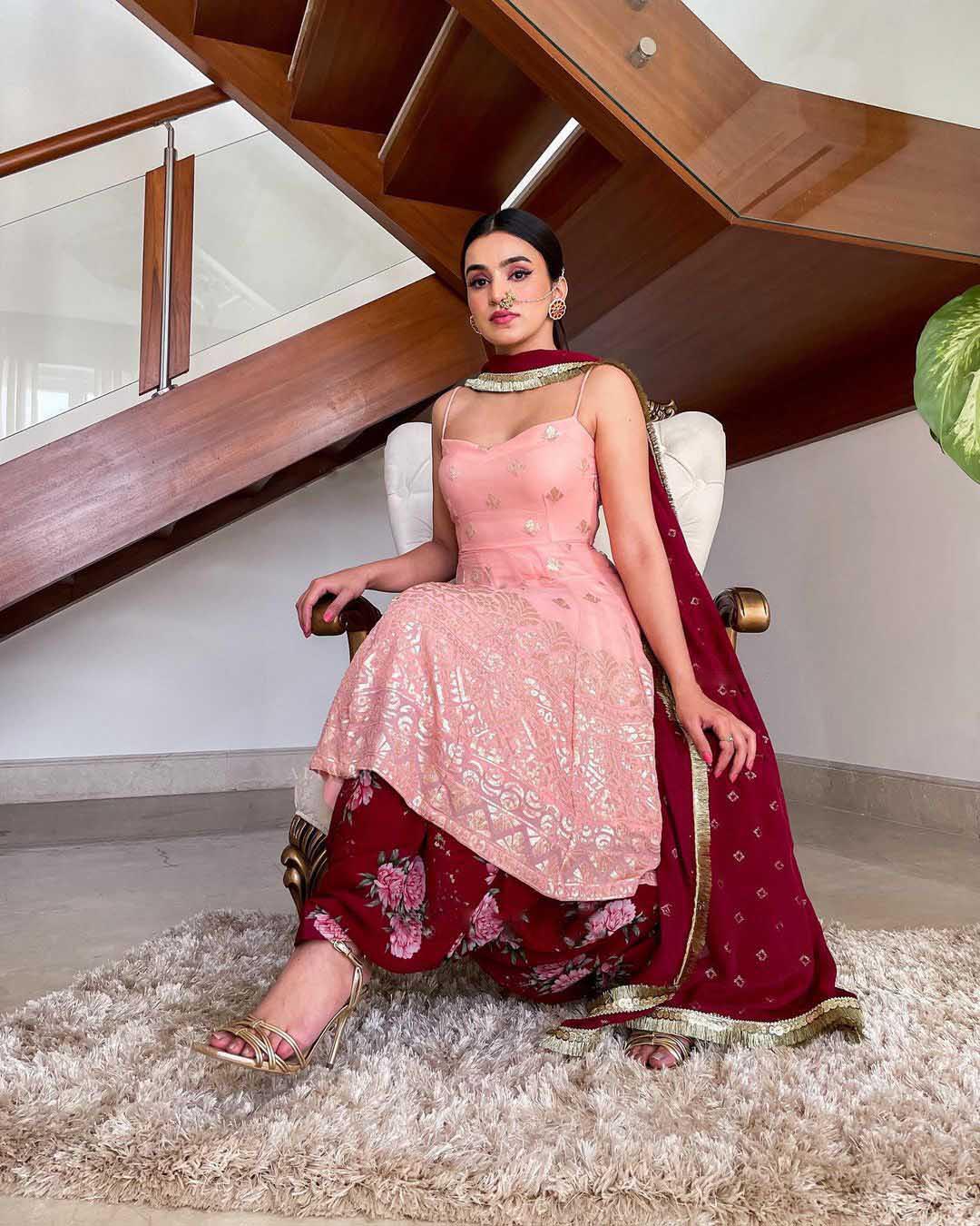 KF 1351 Pink Top : Heavy Georgette Patiala : Heavy Georgette Work : Embroidery Chain Stitch Work Wedding, Party, Festive @1999/-Only | Salwar suit, Casual Suits, Creative suits, Designer Suits, Palazzo Suits, Party Wear Suits, Straight Suits