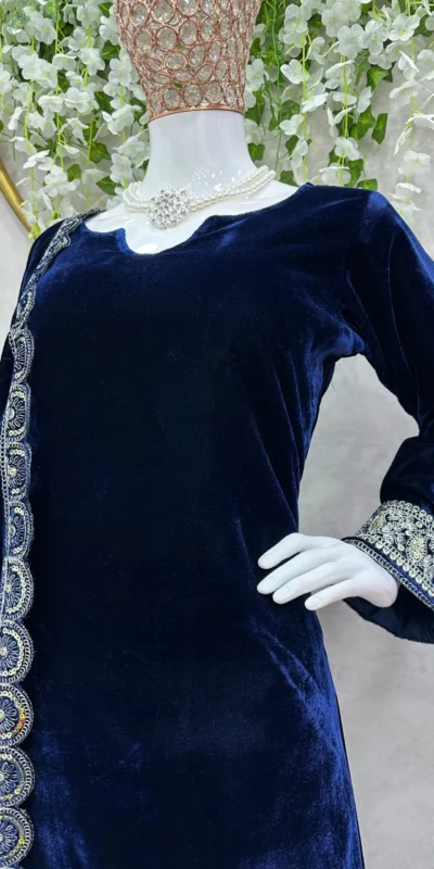 ZSR 5637 Navy blue Color Gown : Fox Georgette Work : Embroidery Sequence Work Inner : Micro Cotton Traditional Wear, Wedding, Festive, Events. @2449/- | Gowns, Bollywood Gowns, Creative Gowns, Designer Gowns, Embroidered Gowns, Party Wear Gowns