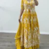 Divine Yellow Color Georgette With Heavy Embroidery Sequence Work Party Wear Gown