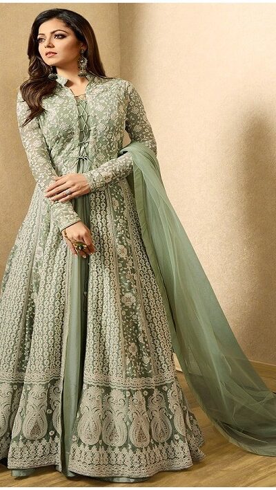 Product Code: LT 1706 SeriesColor: Dull MintFabrics: Top Fabric :Georgette Bottom Fabric : Santoon Dupatta Fabric : NazmeenStitch Type: Semi-Sttiched | Anarkali Suits, Bollywood Anarkali, Creative-Anarkali, Designer Anarkali, Embroidered Anarkali, Party Wear Anarkali