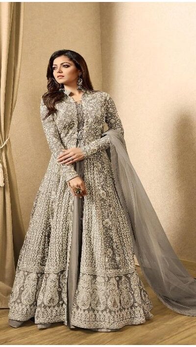 Product Code: LT 1706AColor: Light GreyFabrics: Top Fabric :Georgette Bottom Fabric : Santoon Dupatta Fabric : NazmeenStitch Type: Semi-SttichedSize: Free Size | Anarkali Suits, Bollywood Anarkali, Creative-Anarkali, Designer Anarkali, Embroidered Anarkali, Party Wear Anarkali