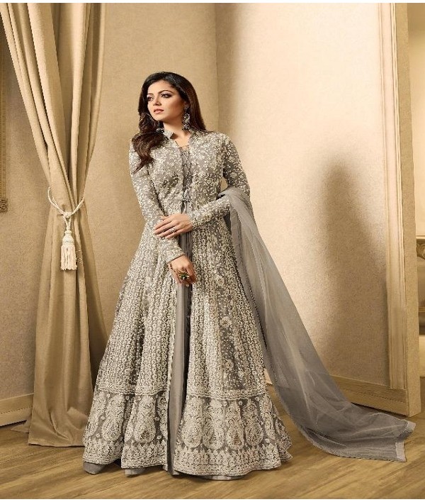 Product Code: LT 1706AColor: Light GreyFabrics: Top Fabric :Georgette Bottom Fabric : Santoon Dupatta Fabric : NazmeenStitch Type: Semi-SttichedSize: Free Size | Anarkali Suits, Bollywood Anarkali, Creative-Anarkali, Designer Anarkali, Embroidered Anarkali, Party Wear Anarkali