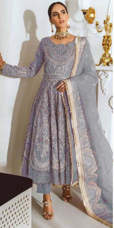 FC:-001021 Grey color heavy net with Embroidery And Sequence Work Classic Anarkali Suit Wedding,Party,Festive@1999/- Only | Anarkali Suits, Bollywood Anarkali, Creative-Anarkali, Designer Anarkali, Embroidered Anarkali, Party Wear Anarkali