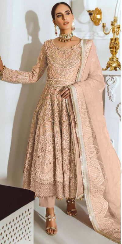 FC:-001025 Peach color heavy net with Embroidery And Sequence Work Classic Anarkali Suit Wedding,Party,Festive@1999/- Only | Anarkali Suits, Bollywood Anarkali, Creative-Anarkali, Designer Anarkali, Embroidered Anarkali, Party Wear Anarkali