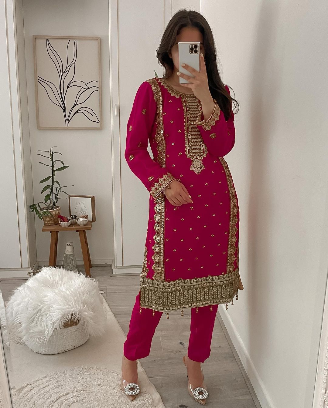 ZSR-3031 Red Color Top : Fox Georgette Work : Embroidery Sequence Work Inner : Micro Cotton Traditional Wear, Wedding, Festive, Events. @2199/- | Casual Suits, Jump Suits, Salwar suit, Creative suits, Designer Suits, Palazzo Suits, Party Wear Suits, Patiala Suits, Straight Suits