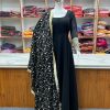 Fashionable Black Color Pure Soft Faux Georgette Anarkali Suit
