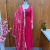 Fashionable Rani Pink Color Pure Soft Georgette Anarkali Suit