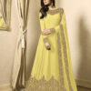 Floor Length Anarkali For Women's In Yellow Color With Heavy Georgette