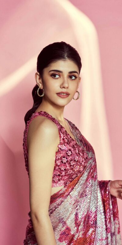 DF3173 Pink Saree : Light Weight Georgette Work : Heavy Digital Print Blouse: Georgette @1499 Sanjana Sanghi Pink Sequence Saree | Sarees, Bollywood Sarees, Creative Sarees, Designer Sarees, Embroidered Sarees, Party Wear Sarees