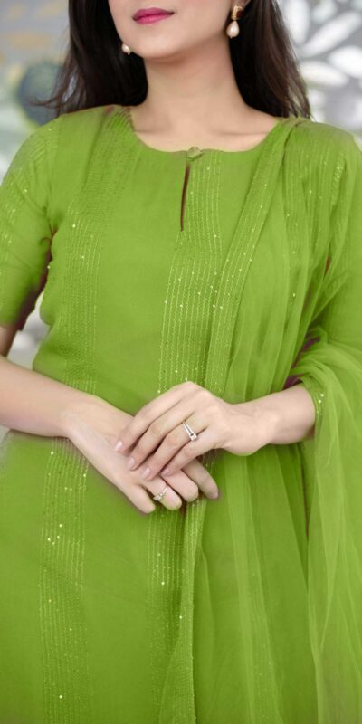 RTCKD 1040 Green Top: Heavy Rayon Dupatta: Net Work: Fancy Thread Embroidery Sequence Work Party, Wedding, Festive @1649/- Only | Salwar suit, Casual Suits, Creative suits, Designer Suits, Party Wear Suits, Straight Suits