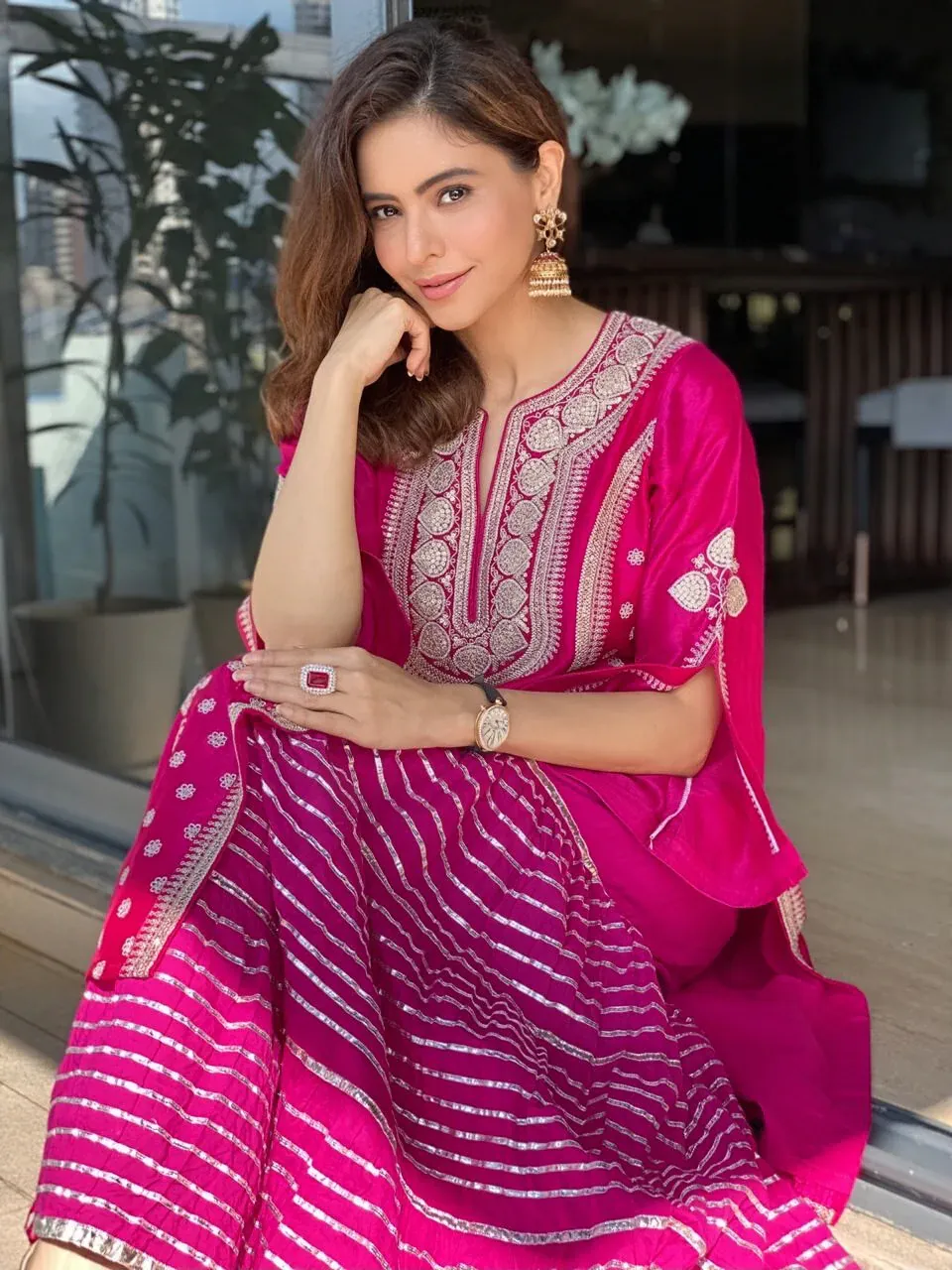 KD 1026 Pink Top : Taffeta Silk Glorious Pink Salwar Suit Work : Embroidery With Sequence Work Party, Wedding, Festive @1699/- Only | Salwar suit, Casual Suits, Creative suits, Designer Suits, Palazzo Suits, Party Wear Suits, Straight Suits