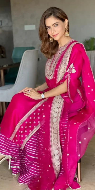 KD 1026 Pink Top : Taffeta Silk Glorious Pink Salwar Suit Work : Embroidery With Sequence Work Party, Wedding, Festive @1699/- Only | Salwar suit, Casual Suits, Creative suits, Designer Suits, Palazzo Suits, Party Wear Suits, Straight Suits