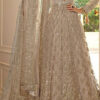 Off White Net Embroidery Mirror Work Anarkali Suit