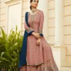 FC 9704 Peach Top : Georgette Work : Embroidery Work, Mirror Work Wedding, Festive, Events Black Georgette Embroidered Sharara @2099 | Salwar suit, Casual Suits, Creative suits, Designer Suits, Palazzo Suits, Party Wear Suits, Straight Suits