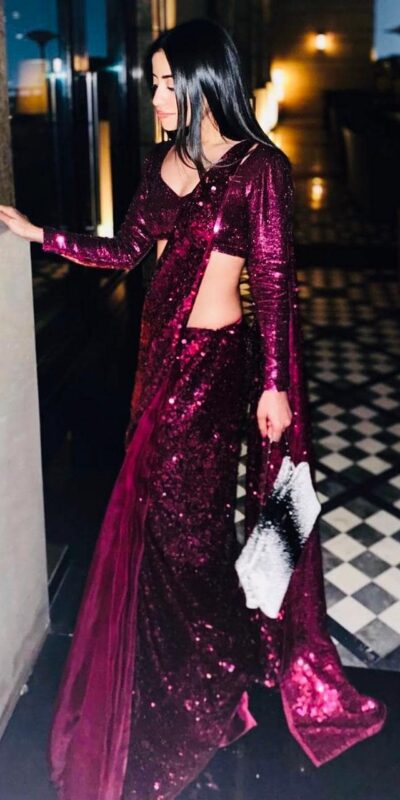 L1264G Dark Purple Saree And Blouse: Fancy Rangoli Silk Work: Sequence With Embroidery Work Party, Wedding, Events Sequence Saree @2149 | Sarees, Bollywood Sarees, Creative Sarees, Designer Sarees, Embroidered Sarees, Ethnic Saree, Party Wear Sarees