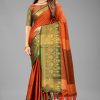 Resplendent Maroon Color Pure Mercerized Cotton Silk Saree