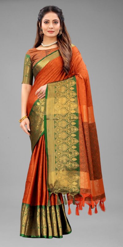 Resplendent Maroon Color Pure Mercerized Cotton Silk Saree
