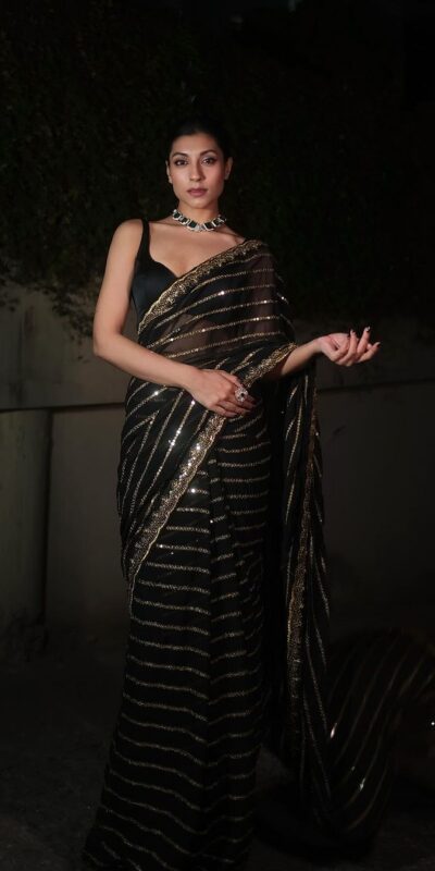 DF 3393 Black Color Georgette With Heavy Sequins Embroidery Work Saree Casual, Party Wear, Wedding, Events Etc. Expected Delivery 4-6 Working Days 1799/- | Sarees, Bollywood Sarees, Creative Sarees, Designer Sarees, Embroidered Sarees, Ethnic Saree, Modern Digital sarees, Party Wear Sarees