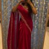Alluring Red Color Jimmy choo Thread Sequence Work Saree