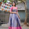 Attractive Blue Color Kanjivaram Silk Zari Weaving Work Gown