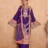 Beautiful Violet Color Chinon Coding Embroidery Salwar Suit