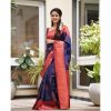Classic Royal Blue Color Soft Lichi Silk Rich Pallu All Over Saree