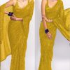 Consummate Yellow Color Georgette Fancy Sequence Work Saree