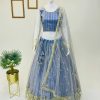 Cute Dodger Blue Soft Net Embroidery Sequins Lehenga Choli