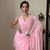 Dazzling Baby Pink Color Georgette With Hart Gmathi Work Saree