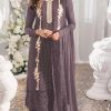 Dazzling Coffee Color Heavy Georgette Embroidery Anarkali Suit