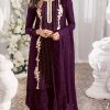 Dazzling Purple Color Heavy Georgette Embroidery Anarkali Suit