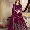Elegant Maroon Color Georgette Multi Thread Zari Anarkali Suit